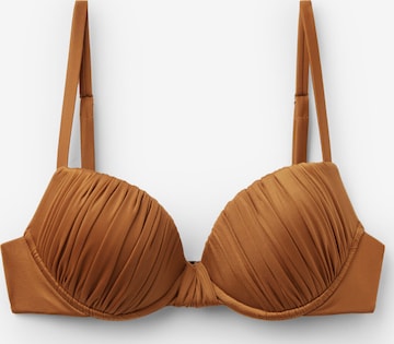 CALZEDONIA Bikinitop 'Shiny Satin' in Braun: Vorderseite