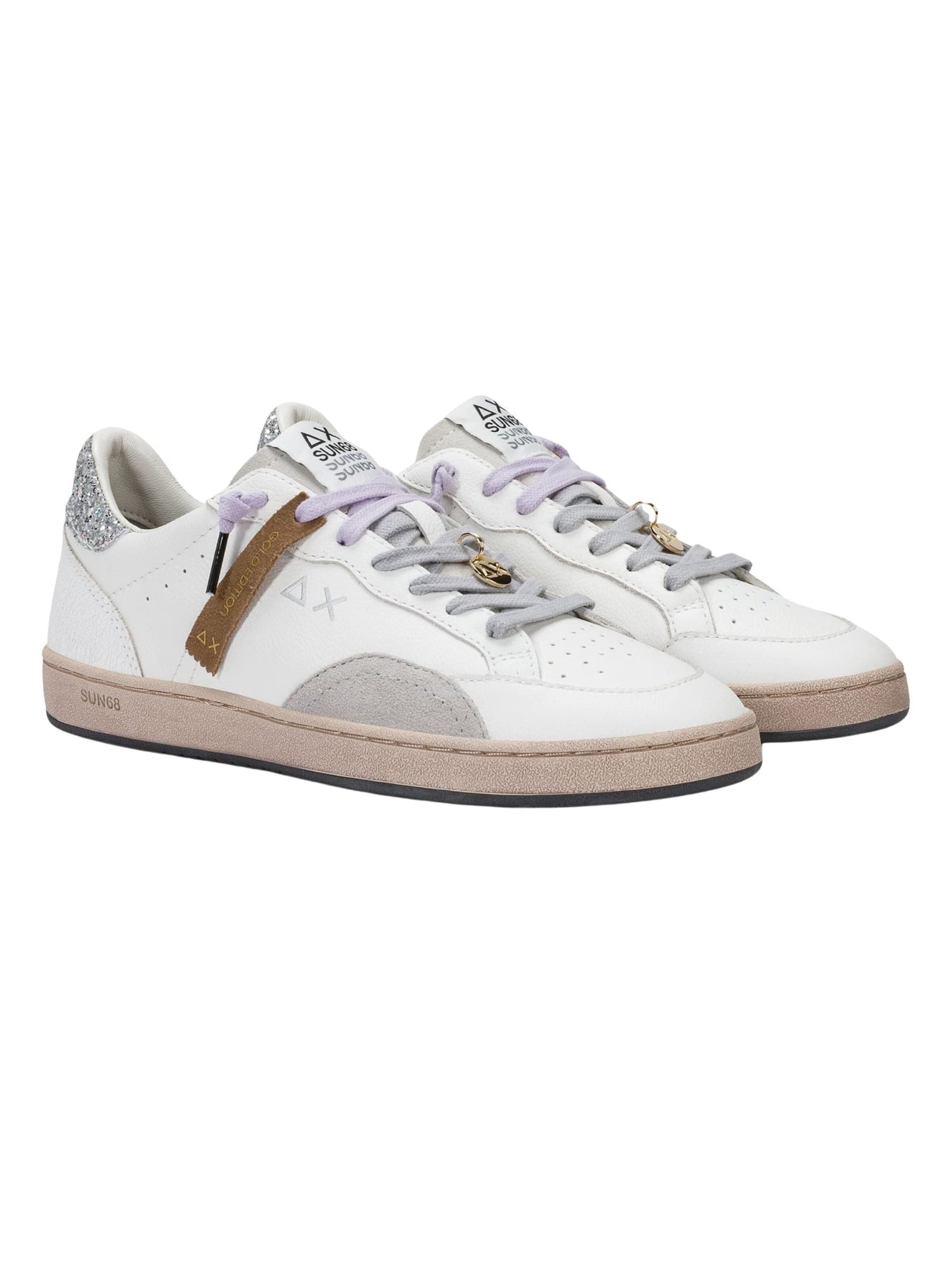 SUN68 Låg sneaker 'Urban Street leather sneakers with charm' i vit