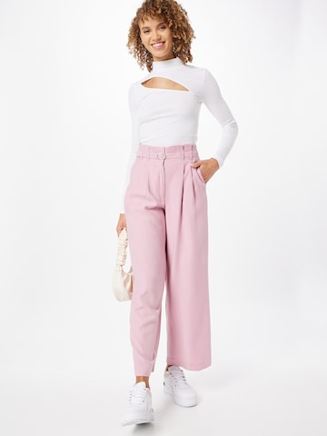 ONLY Wide Leg Plissert bukse 'Payton' i rosa