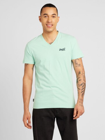 Superdry - Camisa 'Essential' em verde: frente