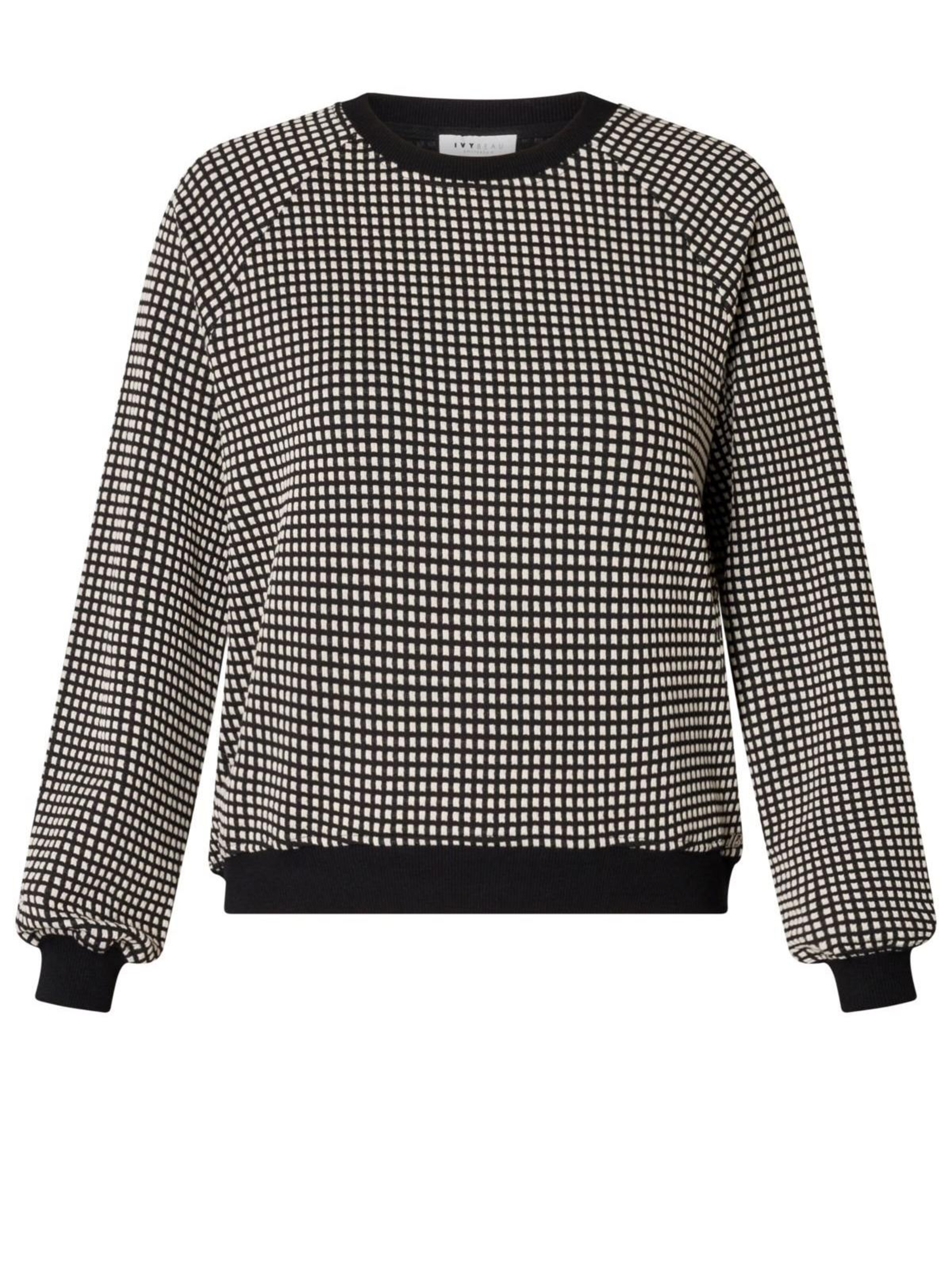 IVY BEAU Trui 'IVY Beau Sabien top zwart/wit' in Zwart: voorkant