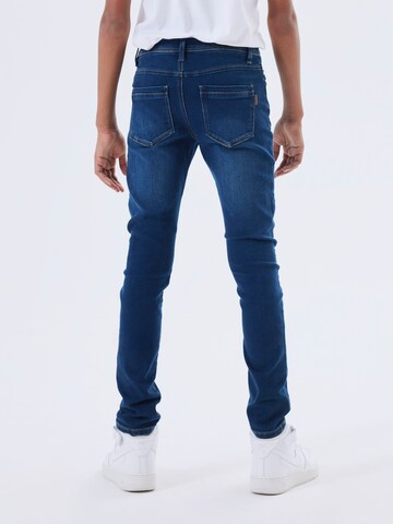 NAME IT Slimfit Farkut 'Silas' värissä sininen