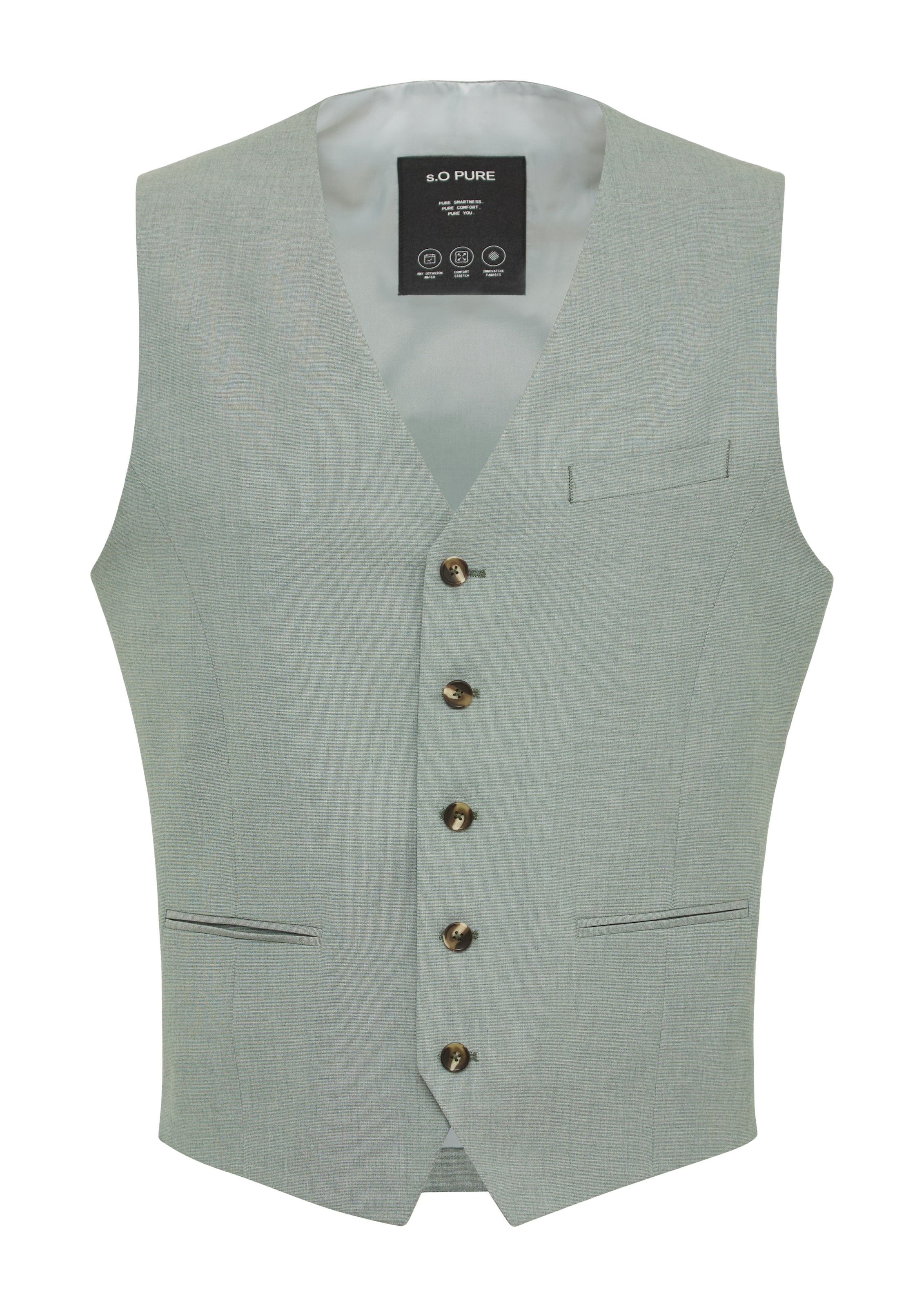 s.Oliver BLACK LABEL Gilet de costume en vert clair, Vue avec produit
