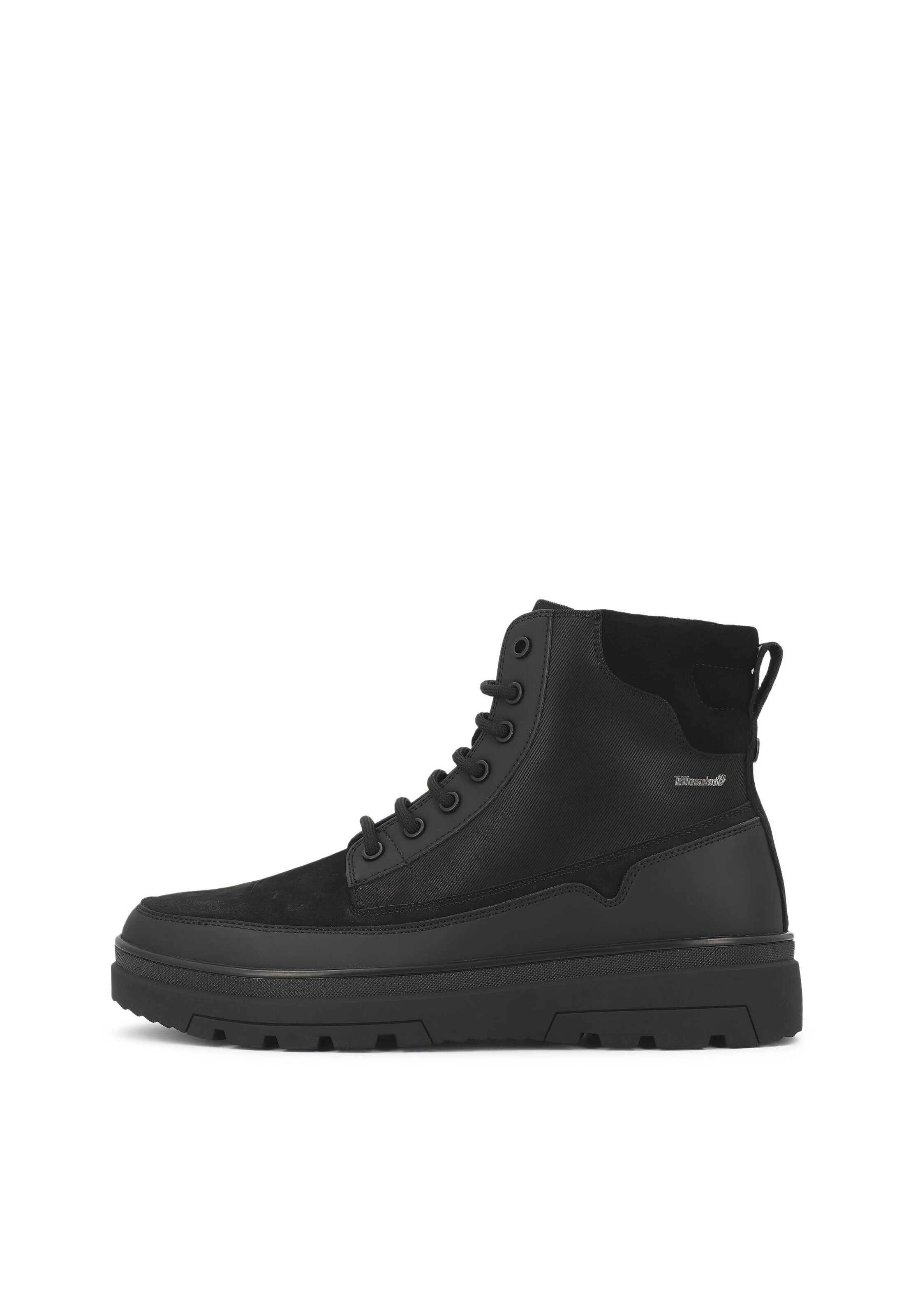 Kazar Schnürboots in Schwarz: Vorderseite