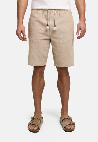 INDICODE JEANS Regular Chino Pants 'Lino' in Beige: front