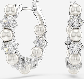 sidabrinė Swarovski Auskarai 'Matrix': priekis
