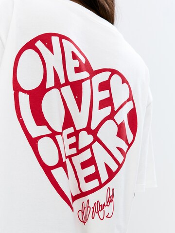 Maglietta 'BOB MARLEY' di Pull&Bear in bianco