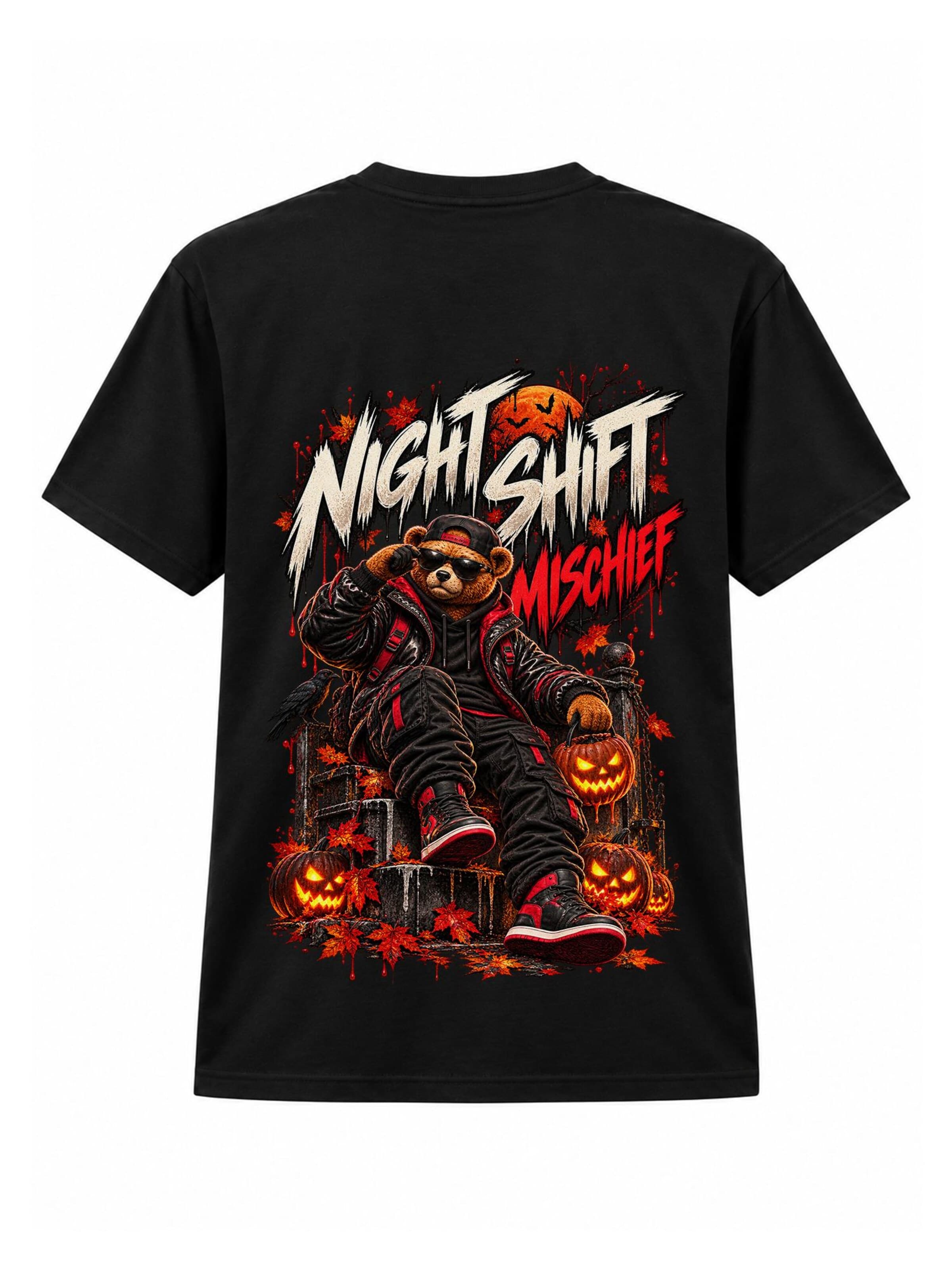LUNØIR Studio Póló 'BOSS Night Shift' - fekete: elől