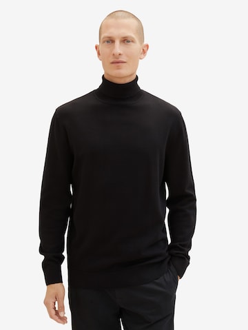 TOM TAILOR Sweater in Black: front