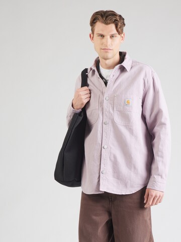 Carhartt WIP Классический крой Рубашка 'Walter' в Ярко-розовый: спереди