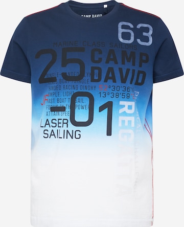 T-Shirt CAMP DAVID en bleu : devant