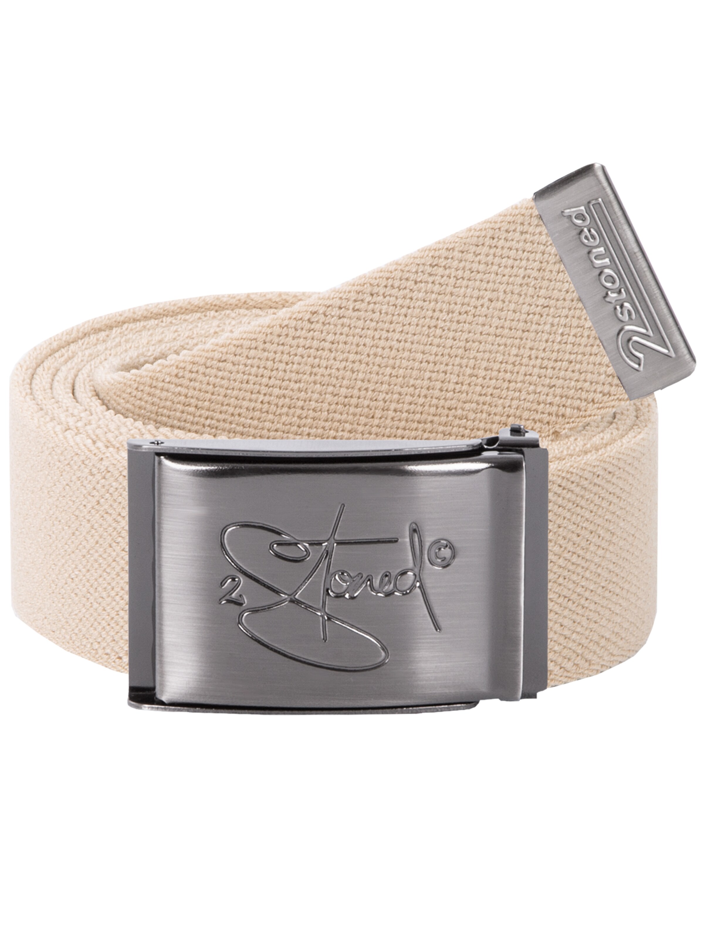 2Stoned Belt 'Stretch Classic Matt' in Beige: front