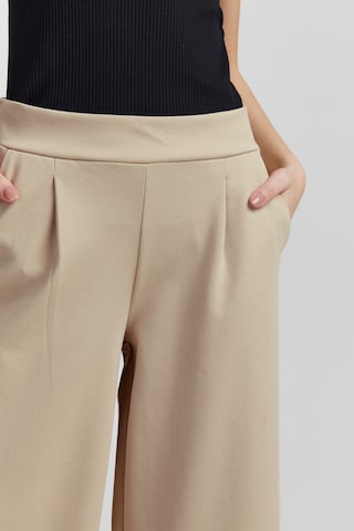 ICHI Wide Leg Stoffhose 'IHKATE' in Beige