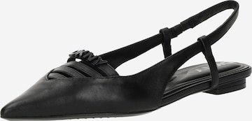 juoda DKNY Balerinos su dirželiais: priekis