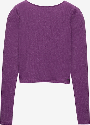 T-shirt Pull&Bear en violet : devant