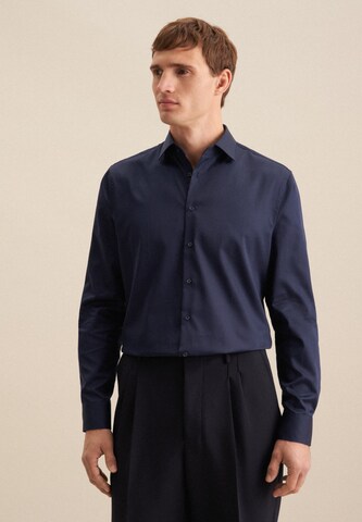SEIDENSTICKER Slim fit Button Up Shirt in Blue: front