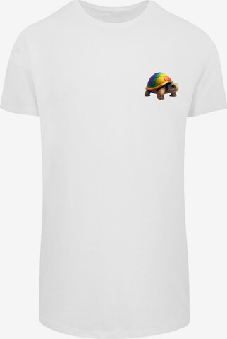 F4NT4STIC Shirt 'Rainbow Turtle' in White: front