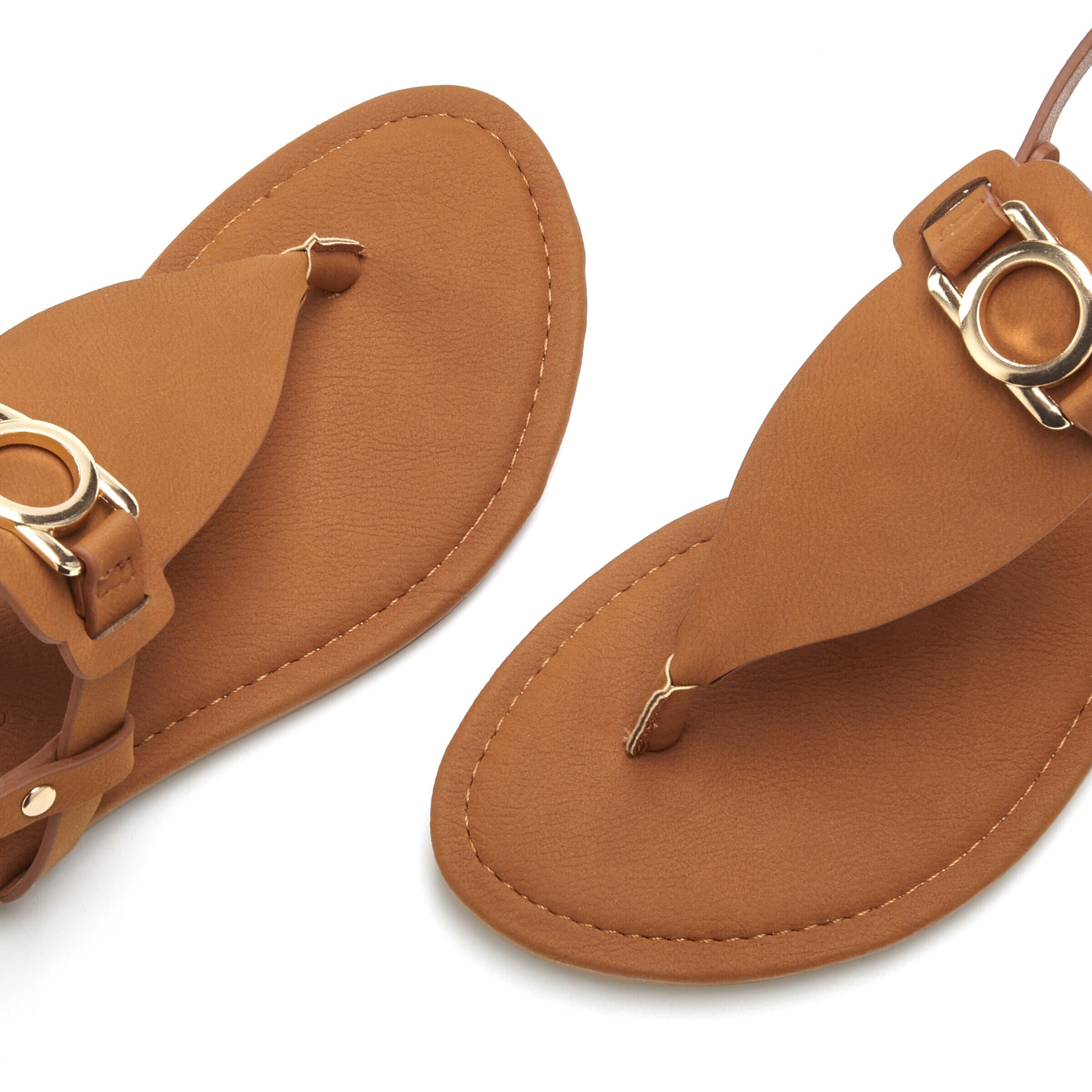 VIVANCE T-Bar Sandals in Brown