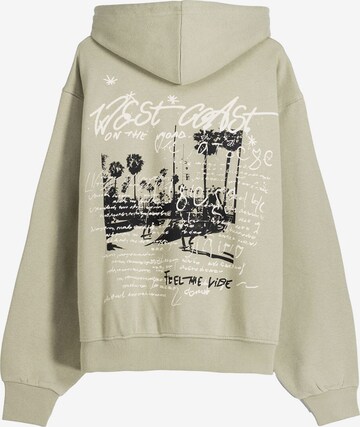 Bershka Zip-Up Hoodie in Green