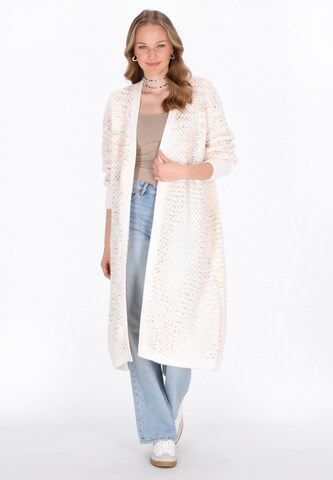 MYMO Gebreid vest in Wit: voorkant