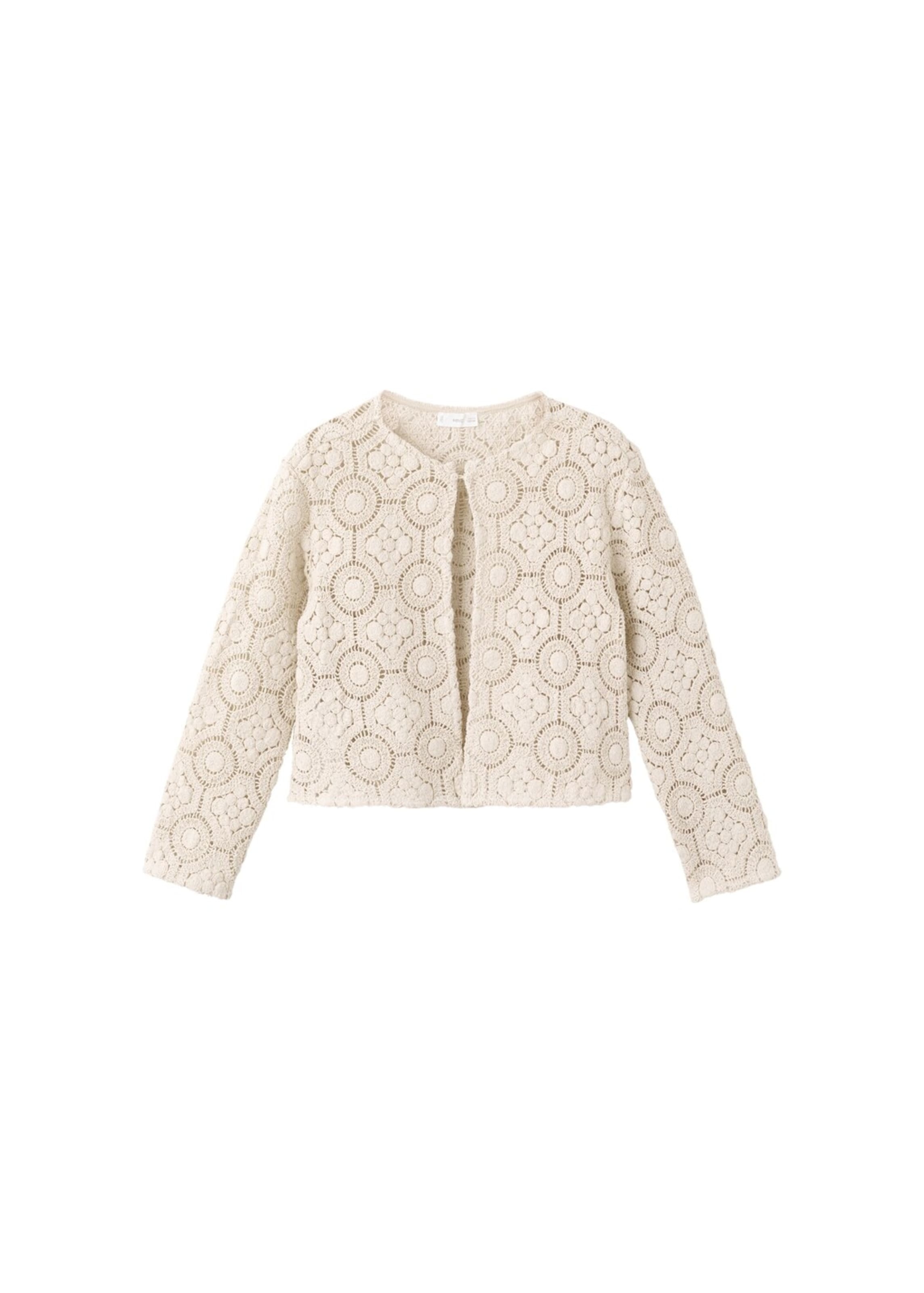 MANGO KIDS Knit Cardigan in Beige: front