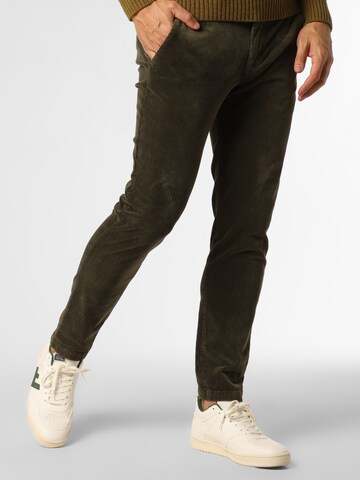 Finshley & Harding Slimfit Chino 'Tyler' in Groen: voorkant