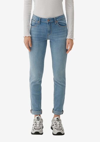 QS Slimfit Jeans i blå: forside