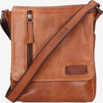 Santini Firenze Schoudertas in Bruin: voorkant