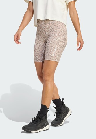 ADIDAS TERREX Skinny Outdoorshorts 'Multi 8inch' in Beige: Vorderseite