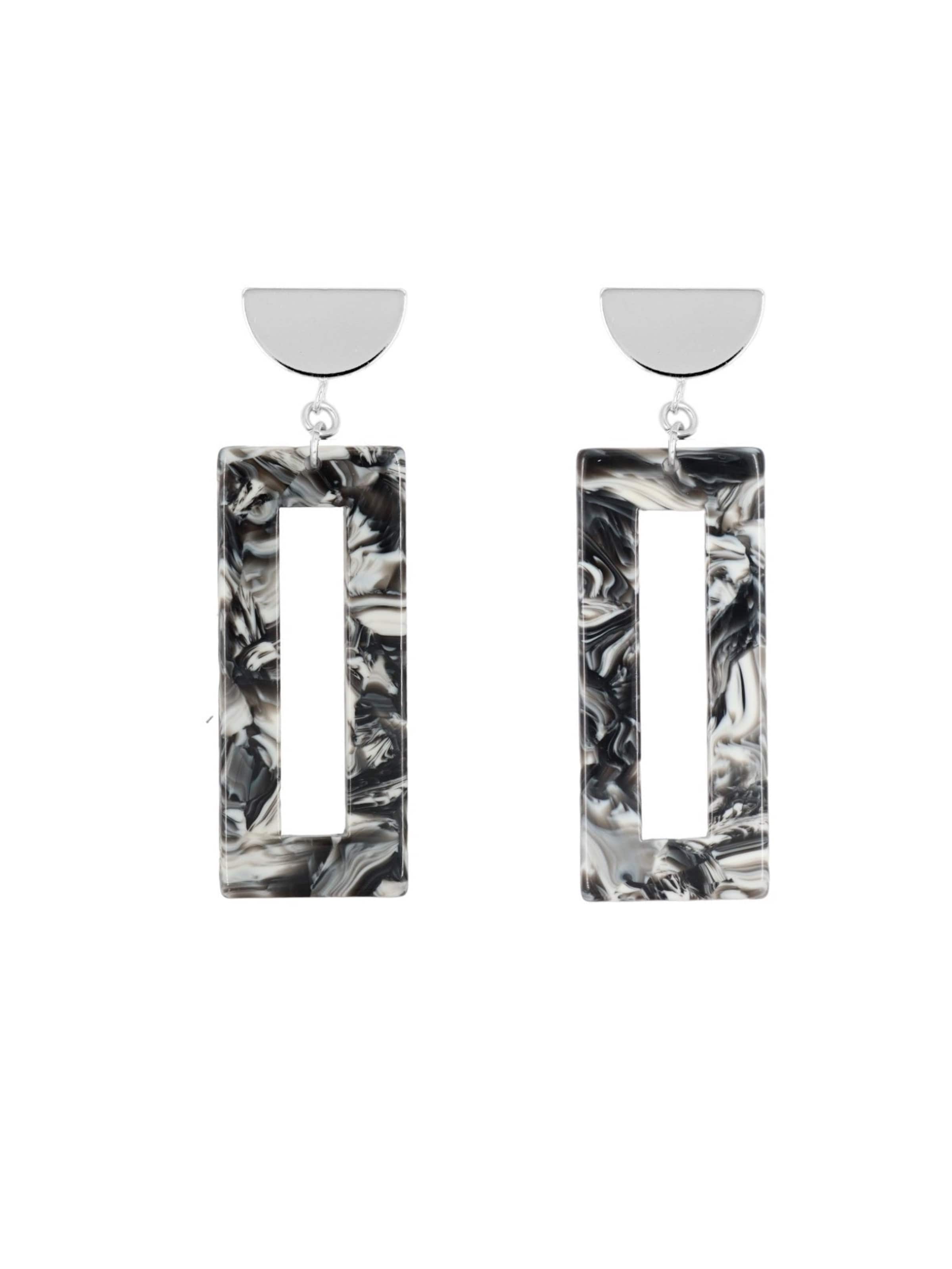 Fräulein Wunder Earrings 'Acetat Akane' in Grey: front