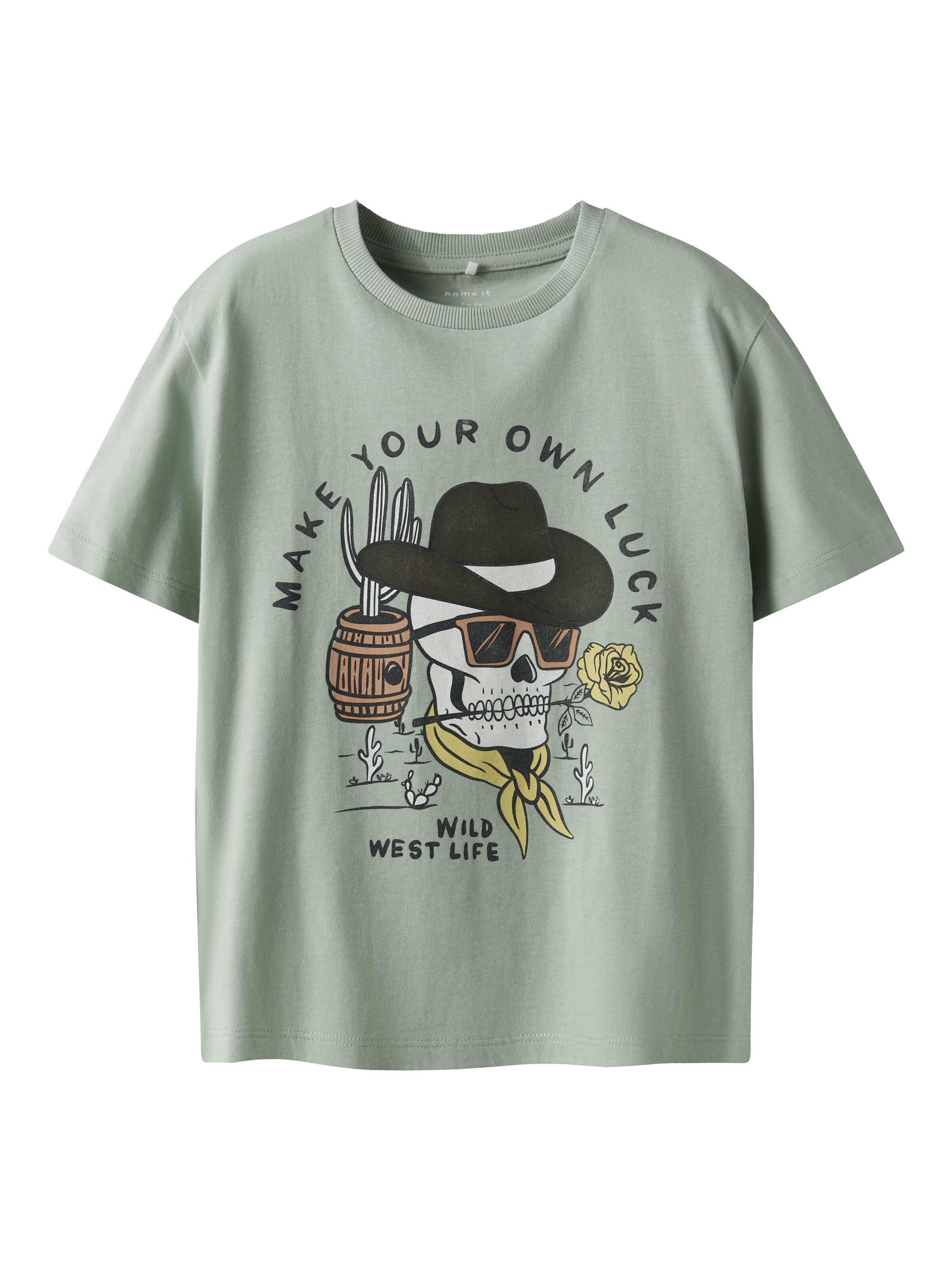 NAME IT Koszulka 'NKMHals' w kolorze zielony: przód