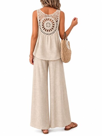 SPORTS36.NL Jurk 'Women's Sleeveless Linen-Blend 2-Piece Set' in Beige