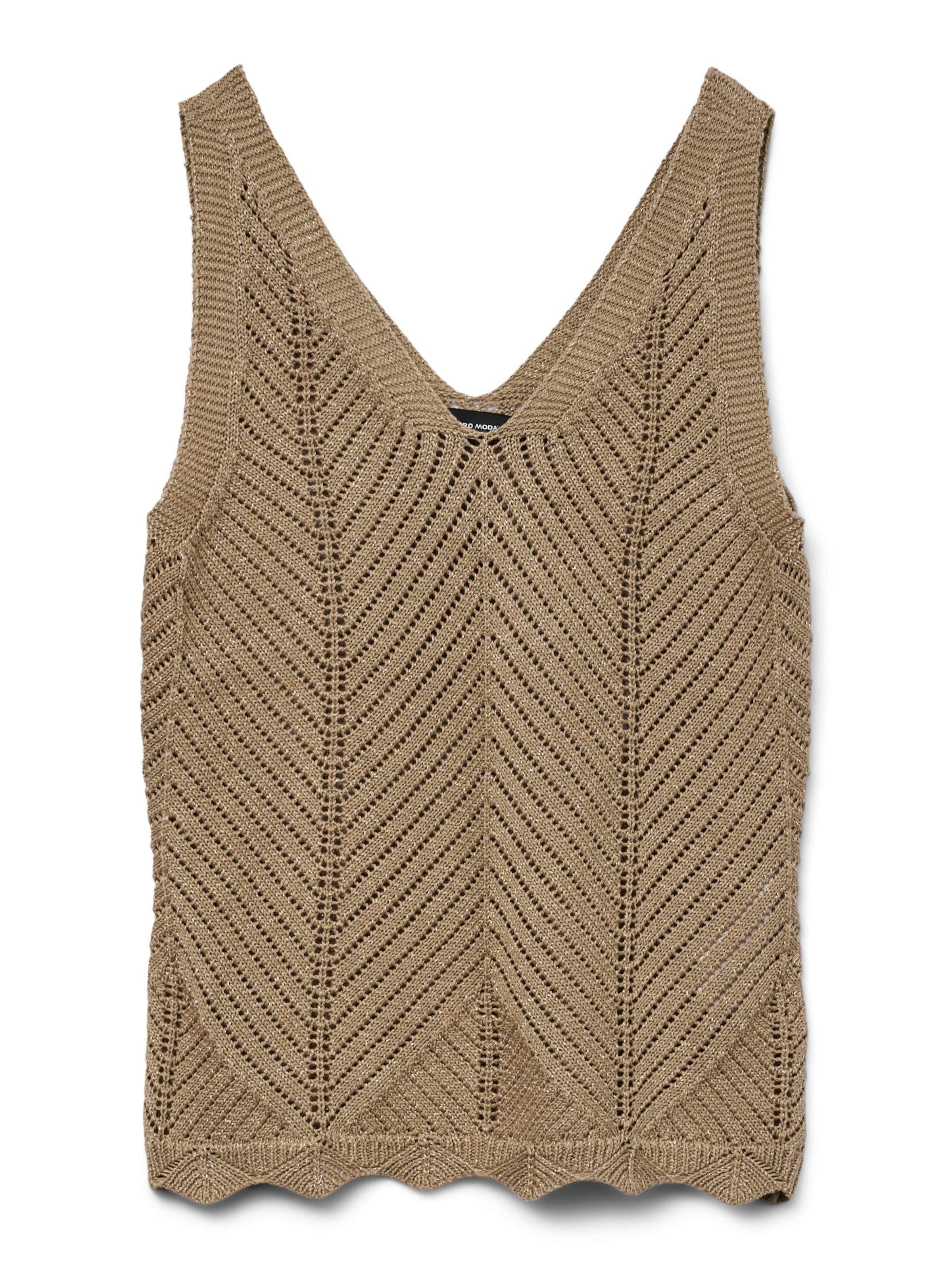 VERO MODA Knitted top 'VMNoel' in Brown: front