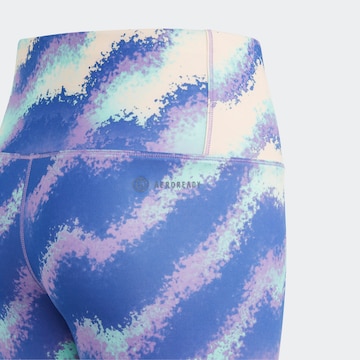 ADIDAS SPORTSWEAR Skinny Sporthose 'Dance Aeroready High-Waisted Printed' in Blau