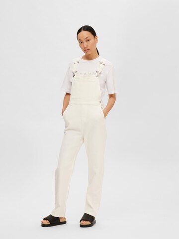 SELECTED FEMME Regular Jean Overalls 'Vinnie' in White