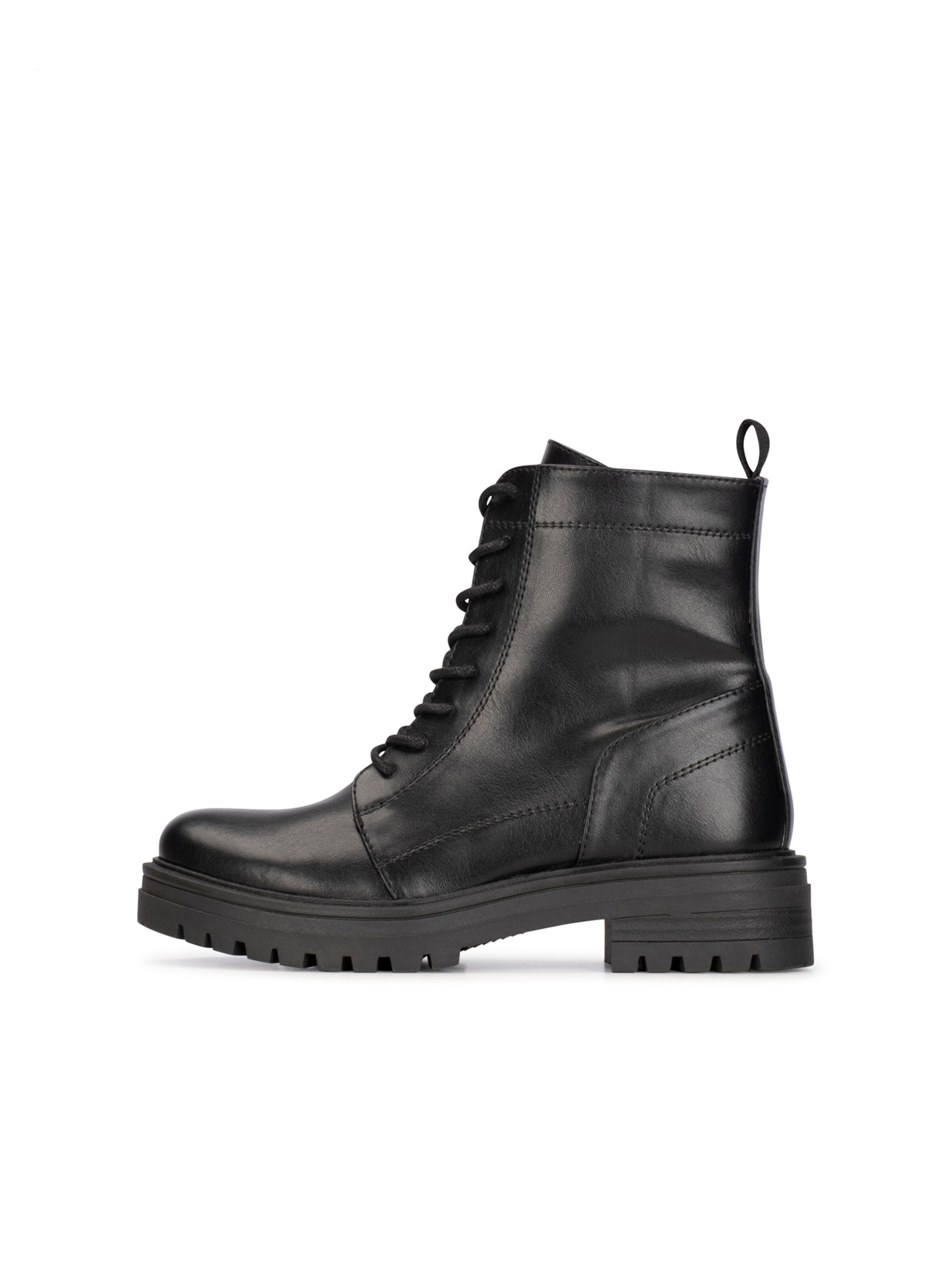 POSH by Poelman Schnürstiefelette 'Monk' in Schwarz: Vorderseite