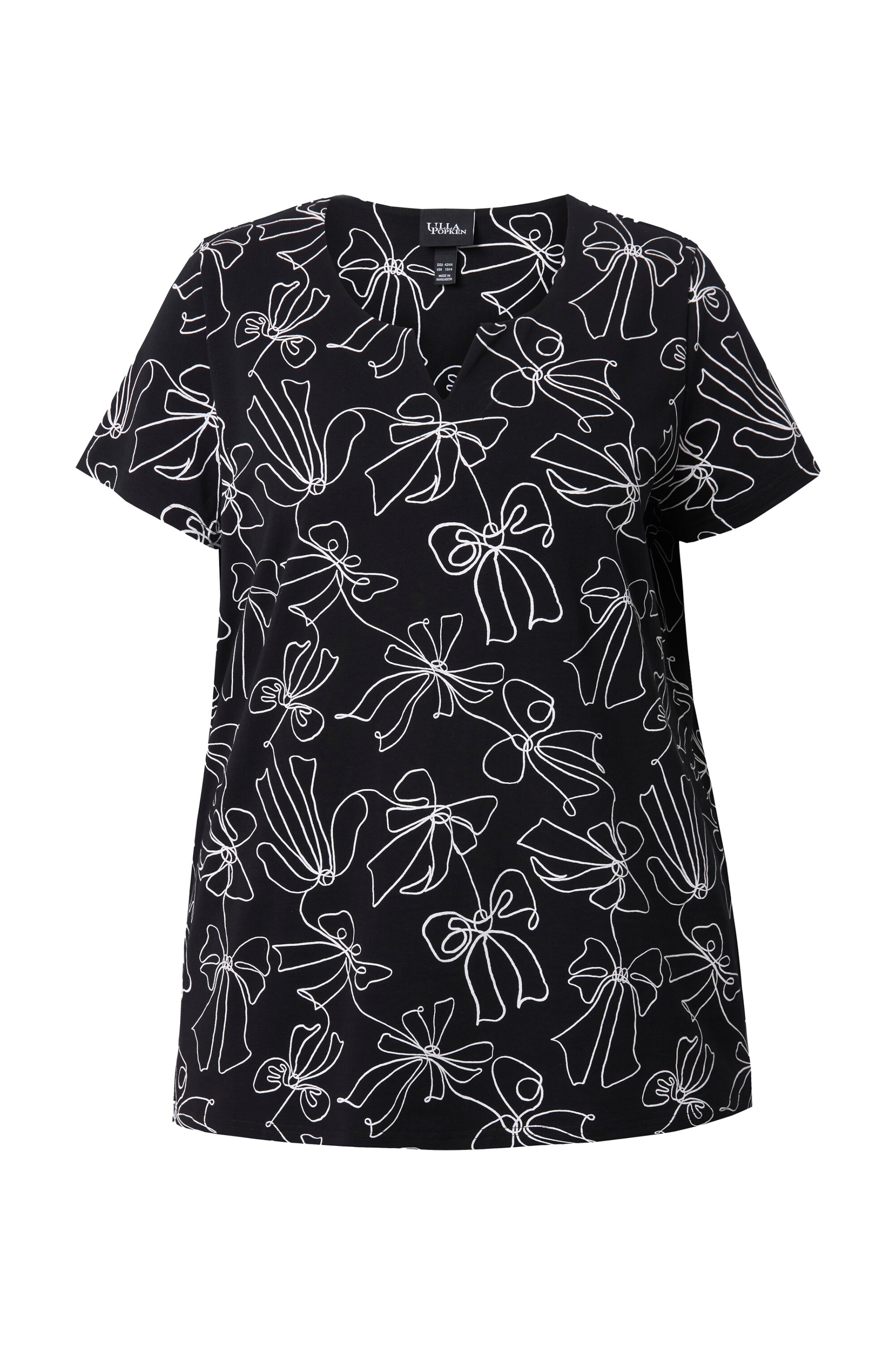 Ulla Popken Shirt in Zwart: voorkant