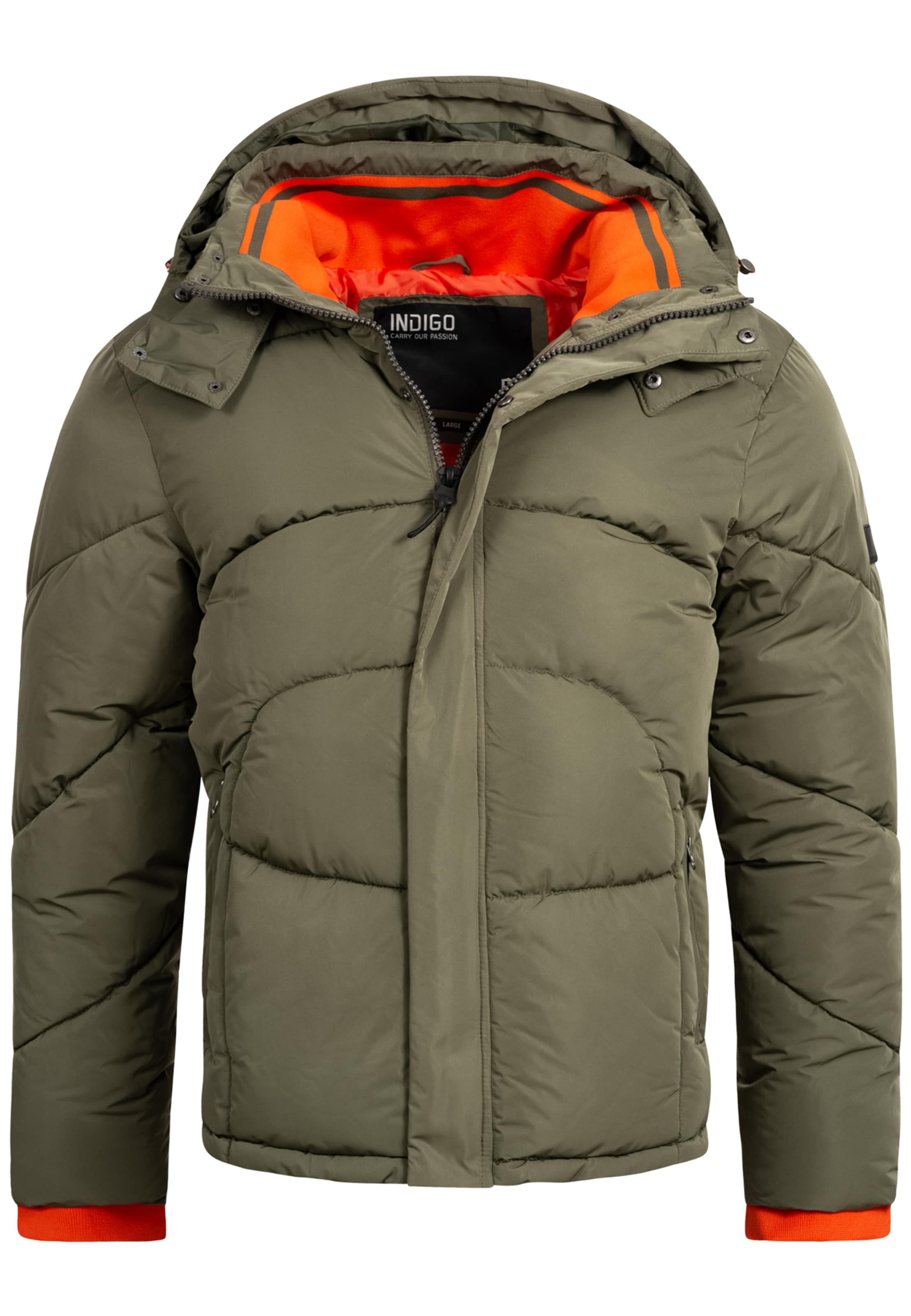 INDICODE JEANS Winter Jacket 'Dunlap' in Green: front