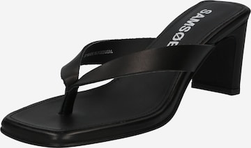 Samsoe Samsoe T-Bar Sandals 'Brial' in Black: front