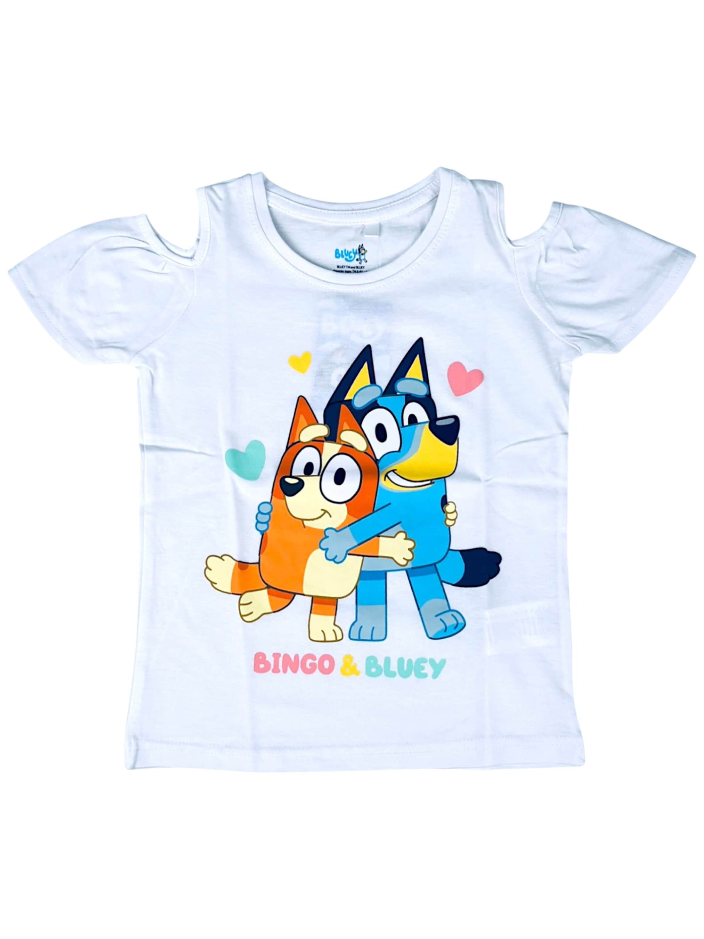 Bluey Shirt 'Bluey & Bingo T-Shirt' in White: front