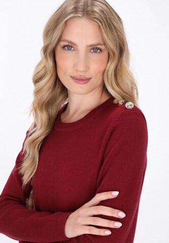 Robes en maille 'Classic' DreiMaster Klassik en rouge