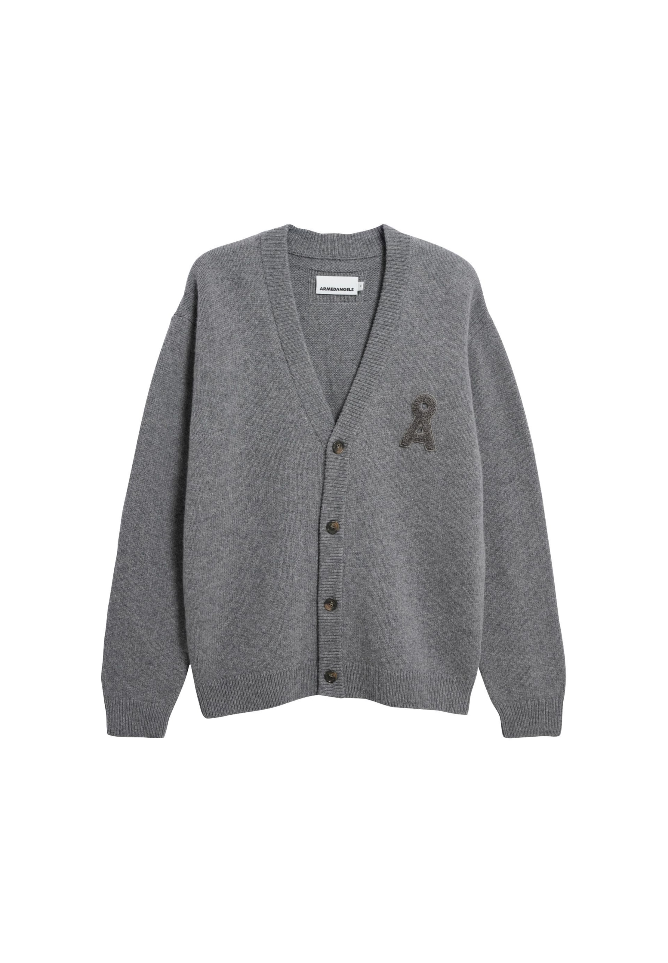 ARMEDANGELS Knit cardigan in Silver: front