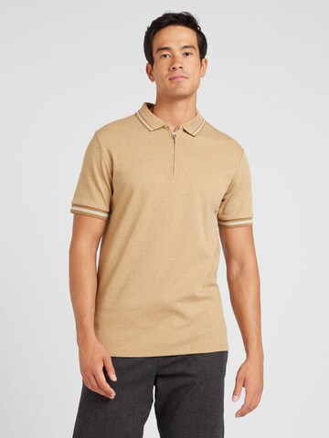 T-Shirt 'TOULOUSE' SELECTED en marron : devant