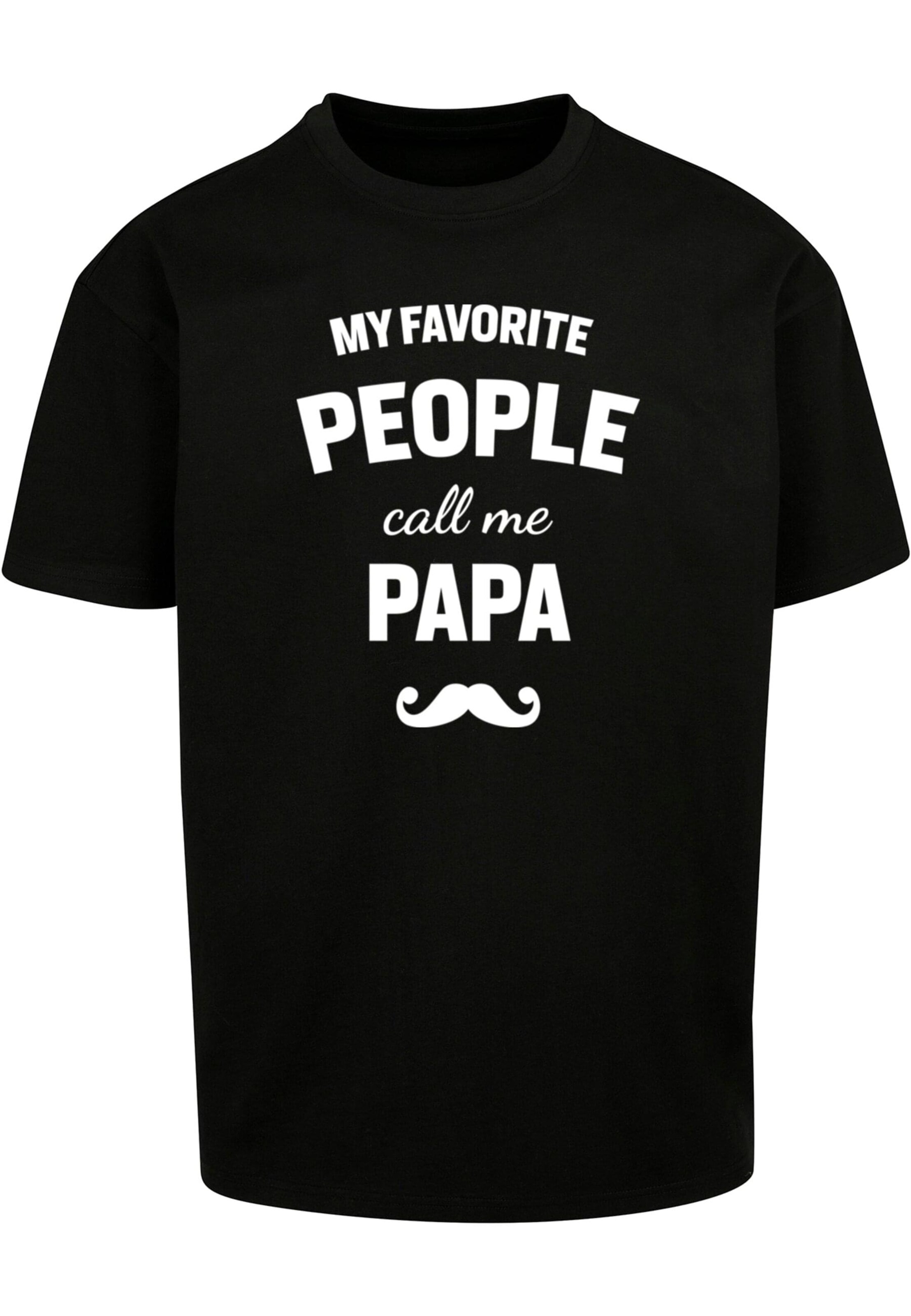 Maglietta 'Fathers Day - My Favorite People Call Me Papa' di Merchcode in nero: frontale