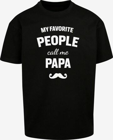 Maglietta 'Fathers Day - My Favorite People Call Me Papa' di Merchcode in nero: frontale