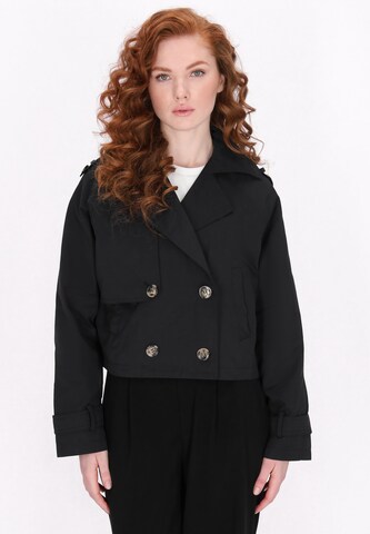 DreiMaster Klassik Between-seasons coat 'Classic Look' in Black: front