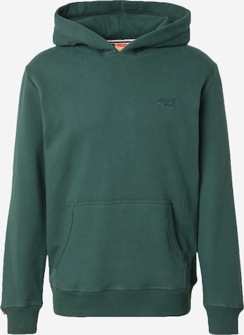 Sweat-shirt 'Essential' Superdry en vert : devant