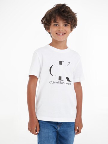 balta Calvin Klein Jeans Marškinėliai: priekis