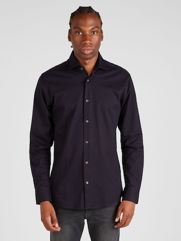 Coupe slim Chemise 'Miller' Bruun & Stengade en bleu : devant