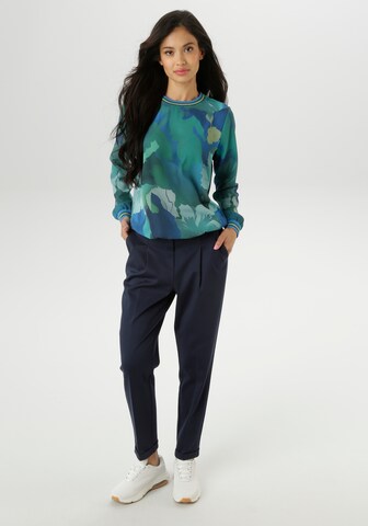Aniston SELECTED Tapered Pleat-Front Pants in Blue